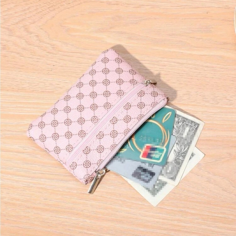 ⚠️Clearance Pink Double Zipper Coin Purse Wallet / Cardholder - Picture 3 of 6